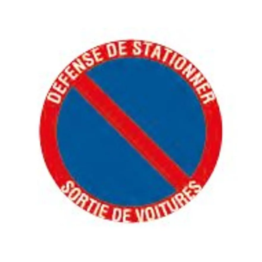 Pickup - Pictogramme rond - Défense de stationner / sortie de voitures - 200 x 200 mm