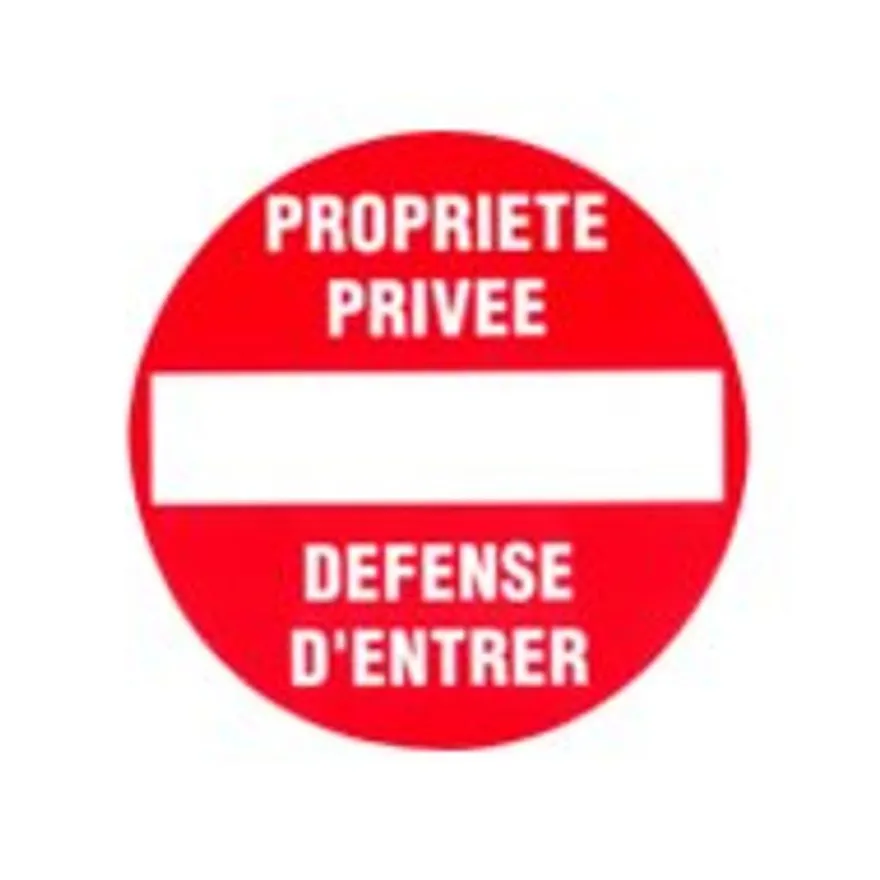 Pickup - Plaque de signalisation ronde - 180 mm (diamêtre) - défense d'entrer