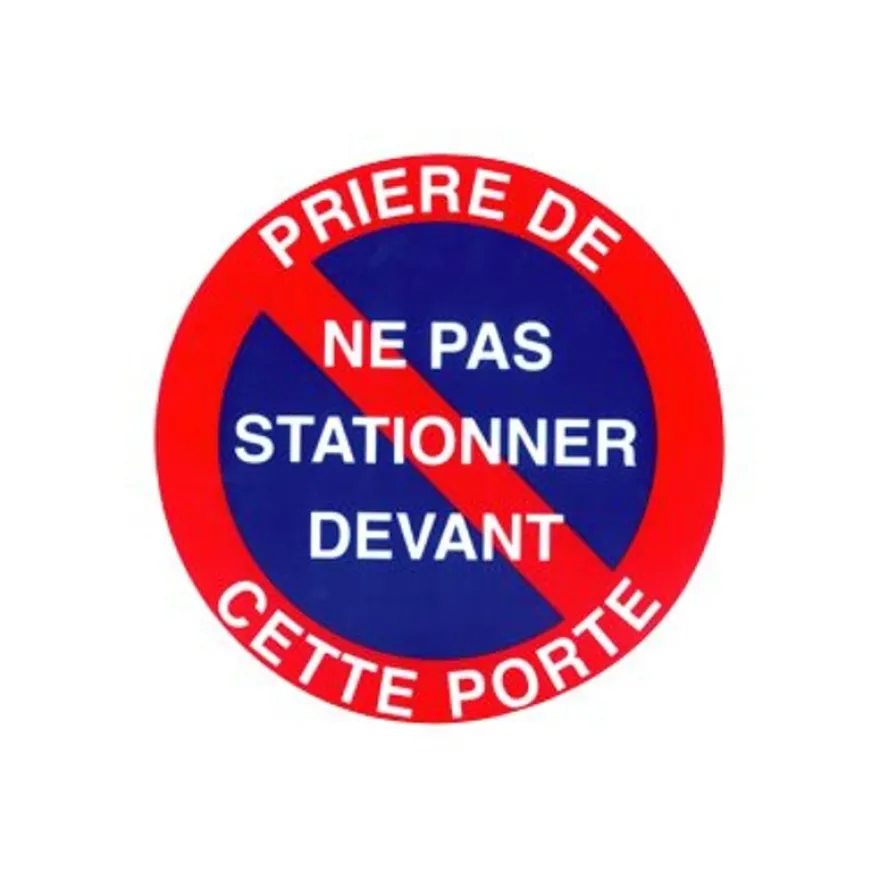 Pickup - Plaque de signalisation ronde - 180 mm (diamêtre) - parking interdit