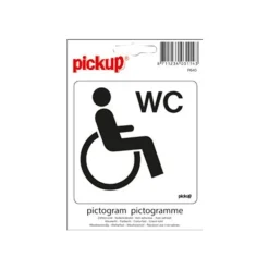 Pickup - Plaque de signalisation - 100 x 100 mm - autocollant - WC (handicapés)