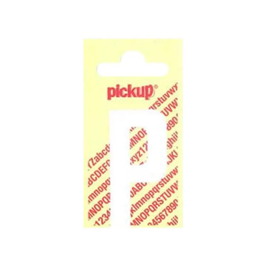 Pickup - Étiquette autocollante - 150 mm - Lettre P - blanc mat