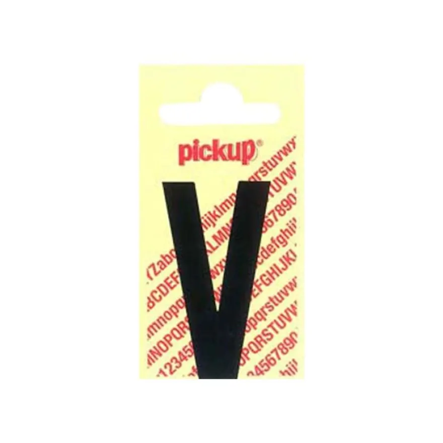 Pickup - Étiquette autocollante - 90 mm - Lettre V - noir mat