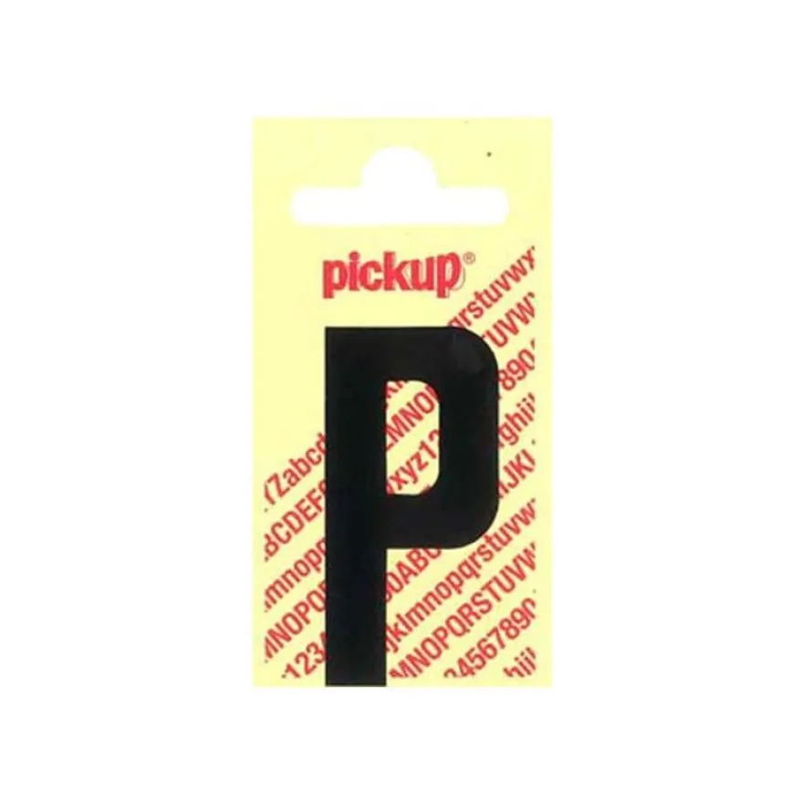 Pickup - Étiquette autocollante - 90 mm - Lettre P - noir mat