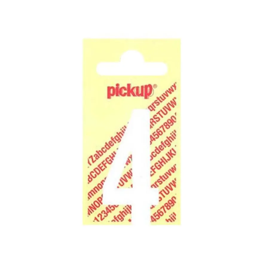 Pickup - Étiquette autocollante - 150 mm - Chiffre 4 - blanc mat