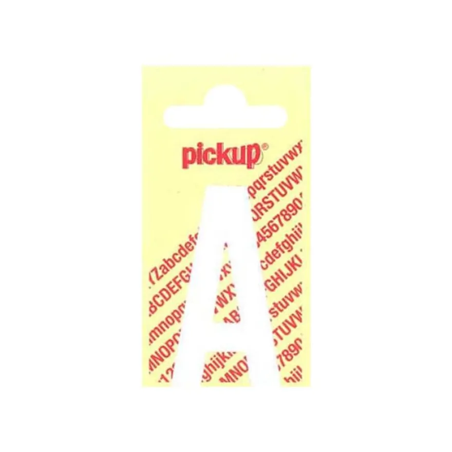 Pickup - Étiquette autocollante - 90 mm - Lettre A - blanc mat