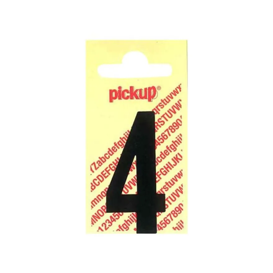 Pickup - Étiquette autocollante - 90 mm - Chiffre 4 - noir mat