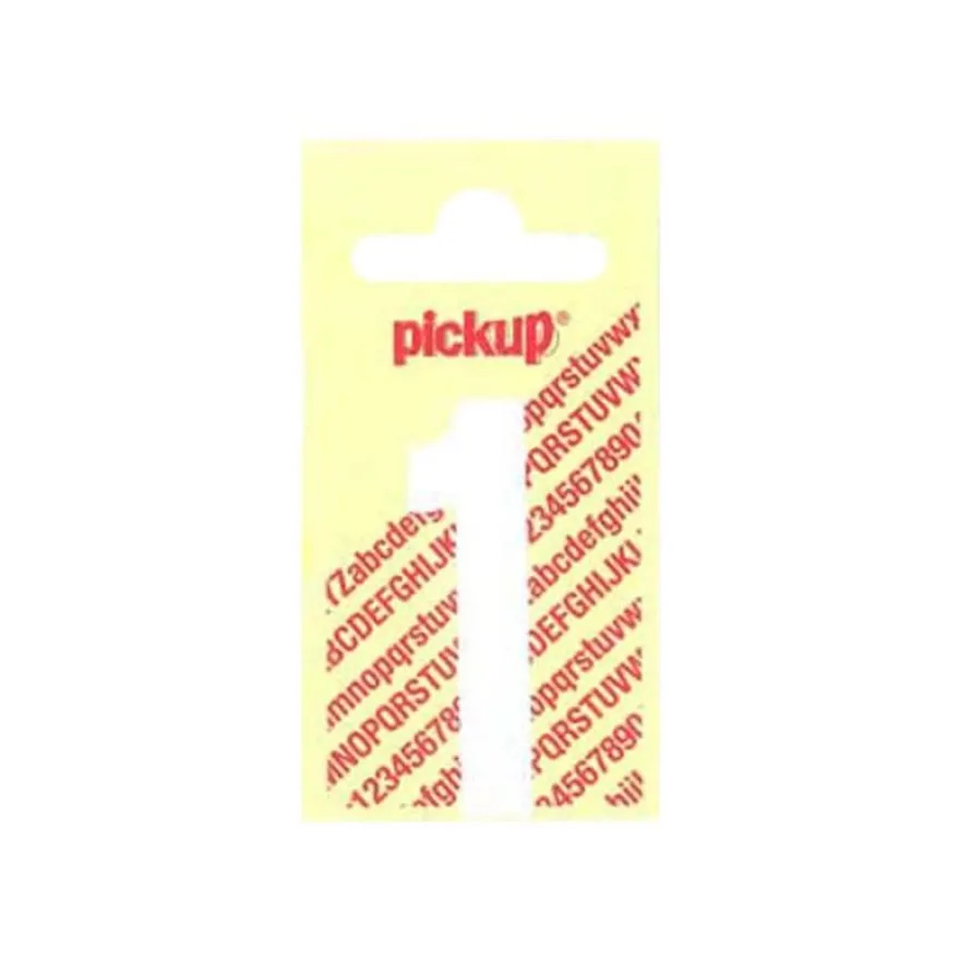 Pickup - Étiquette autocollante - 90 mm - Chiffre 1 - blanc mat
