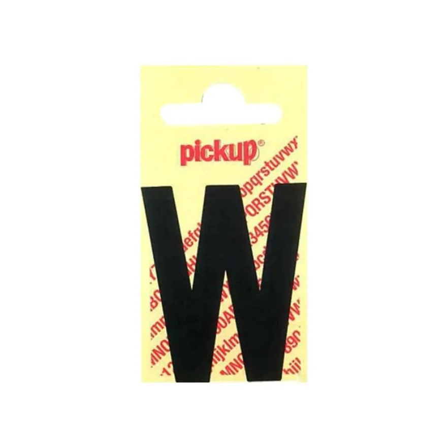 Pickup - Étiquette autocollante - 150 mm - Lettre W - noir mat