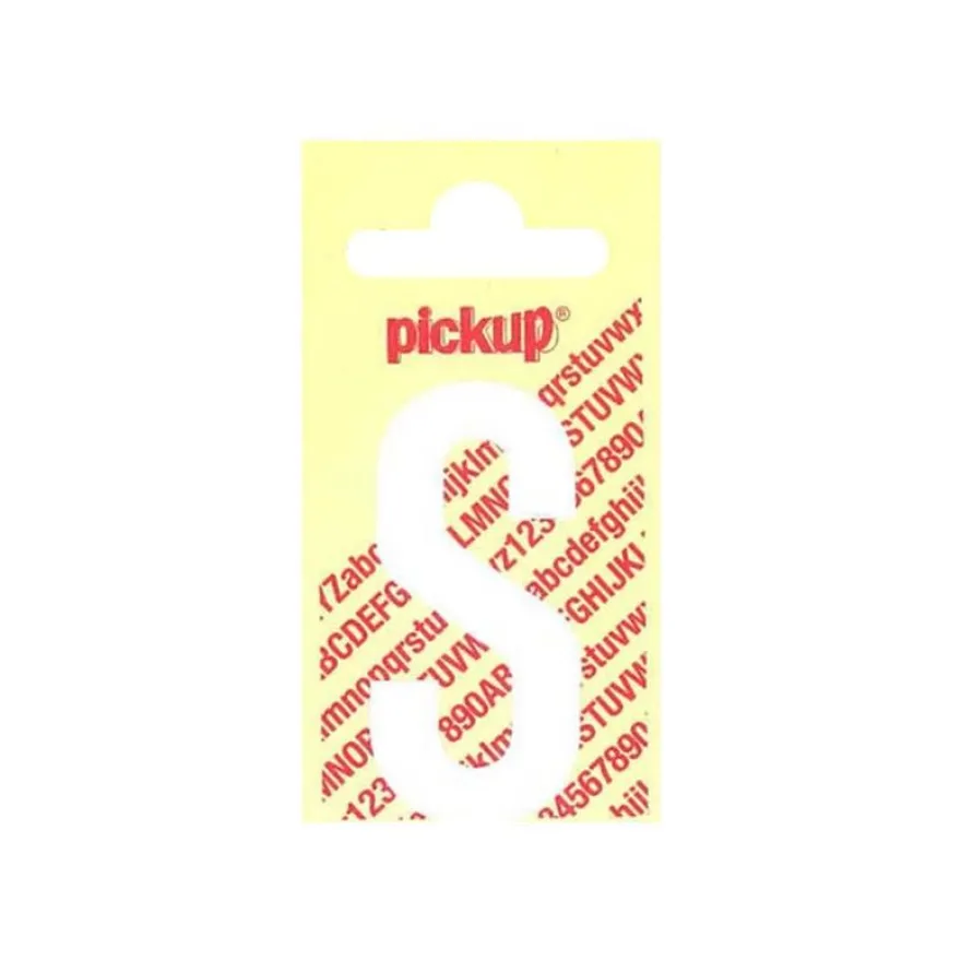 Pickup - Étiquette autocollante - 150 mm - Lettre S - blanc mat