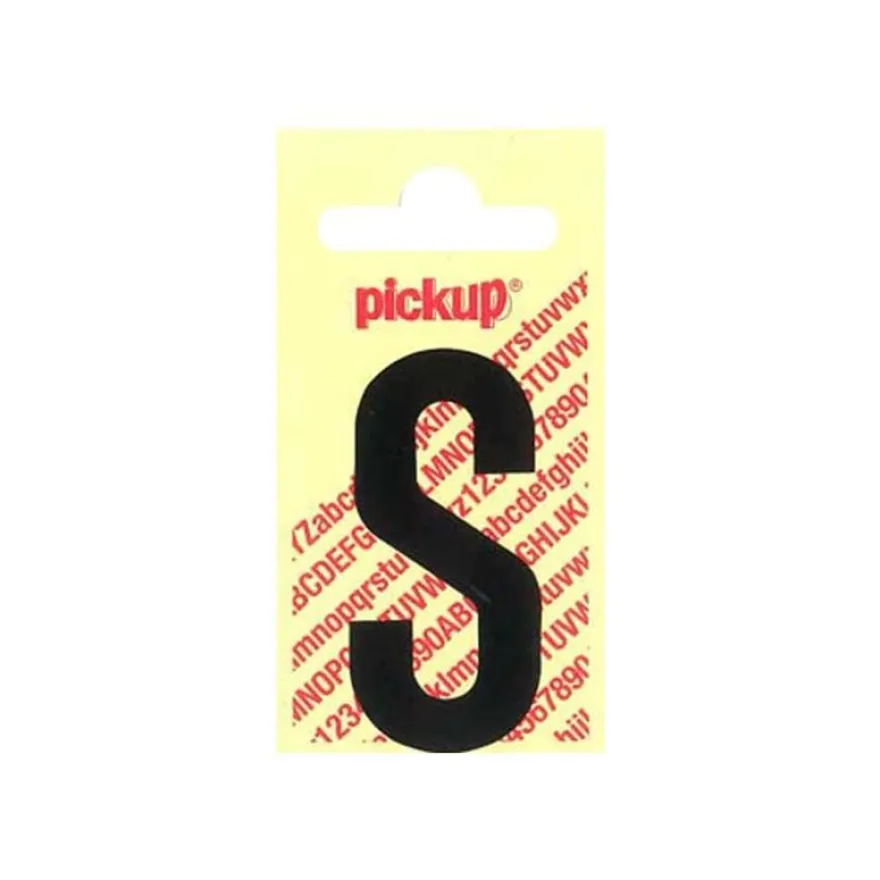 Pickup - Étiquette autocollante - 150 mm - Lettre S - noir mat
