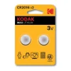 Piles bouton lithium CR2016 3V Kodak Max – Pack de 2