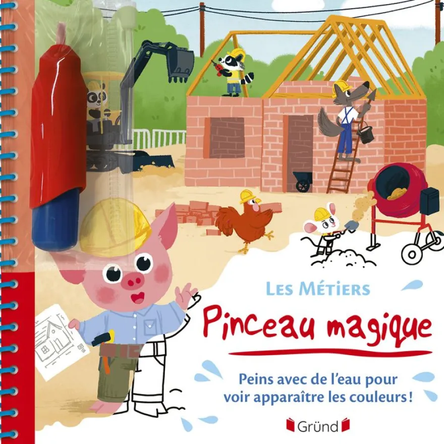 Pinceau magique Les métiers Livre Coloriage magique à l'eau avec un pinceau À partir de 3 ans