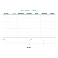 Planificateur semainier non daté – format 29,7 x 21 cm – NOUVEAU – Brepols