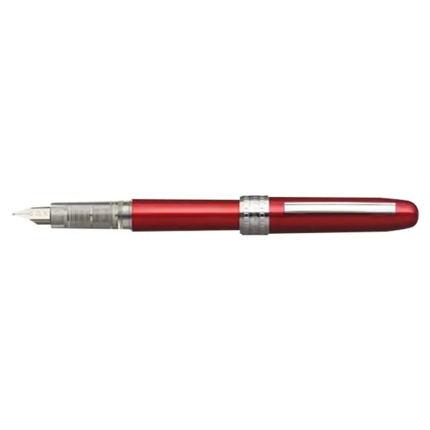 Platinum Plaisir - Stylo plume pointe moyenne - rouge