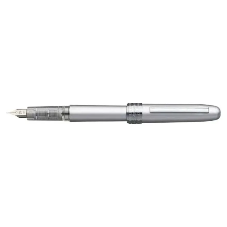 Platinum Plaisir - Stylo plume pointe moyenne - blanc