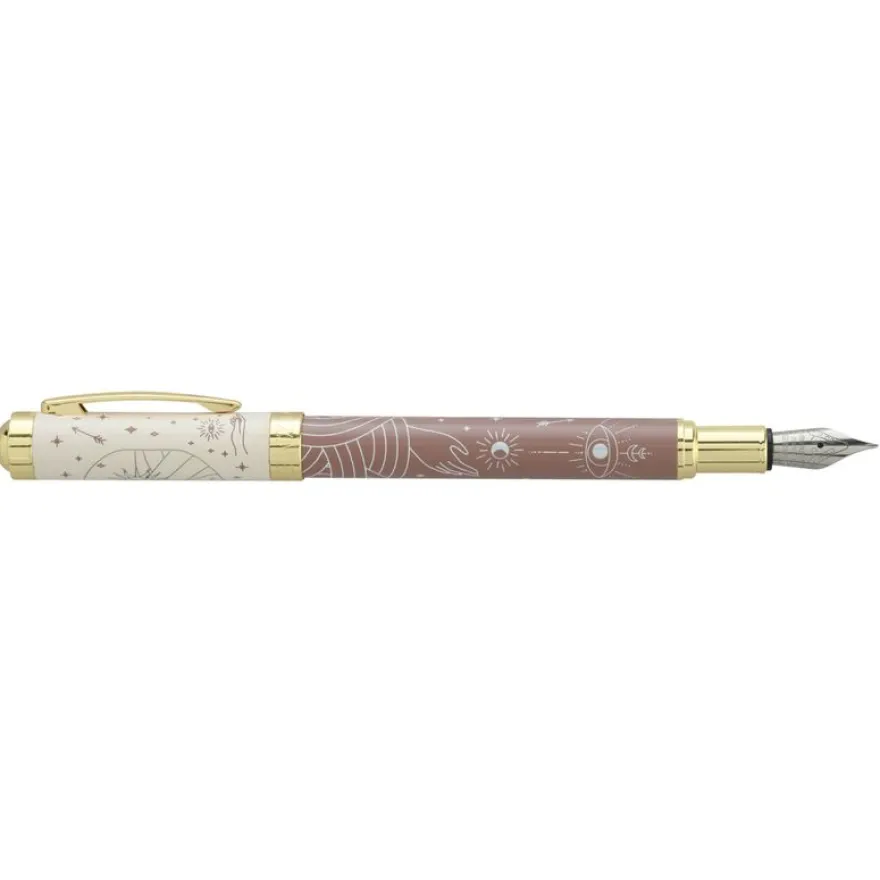Plume ENZO VARINI "Celestial" coloris marron & beige