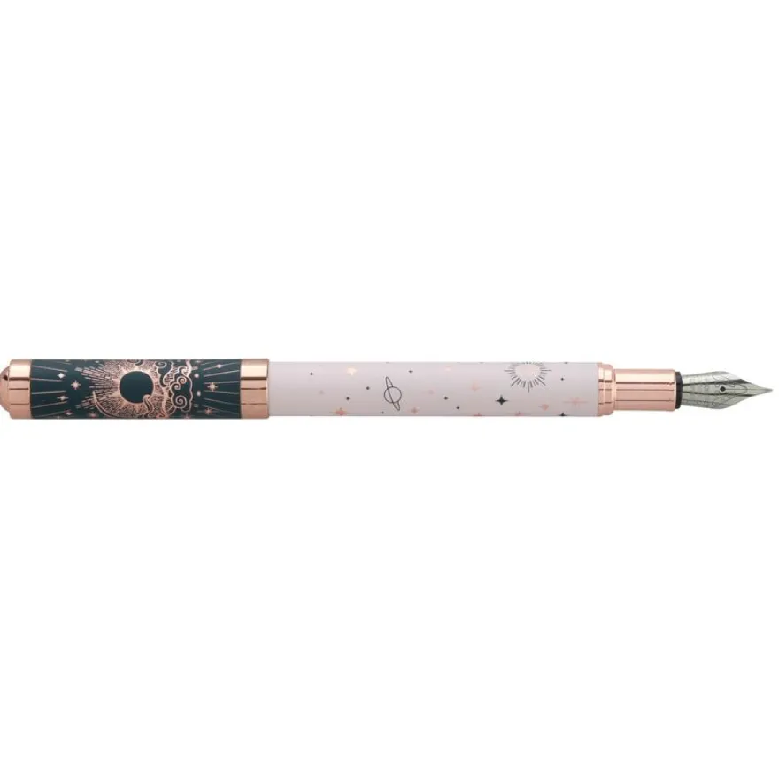 Plume ENZO VARINI "Celestial" coloris bleu & rose