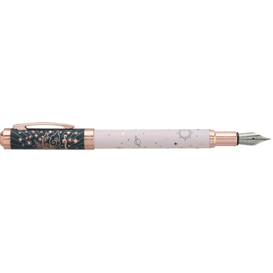 Plume ENZO VARINI "Celestial" coloris bleu & rose