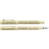 Plume ENZO VARINI "Palazzo Tiles" coloris beige, rose & or, attributs dorés
