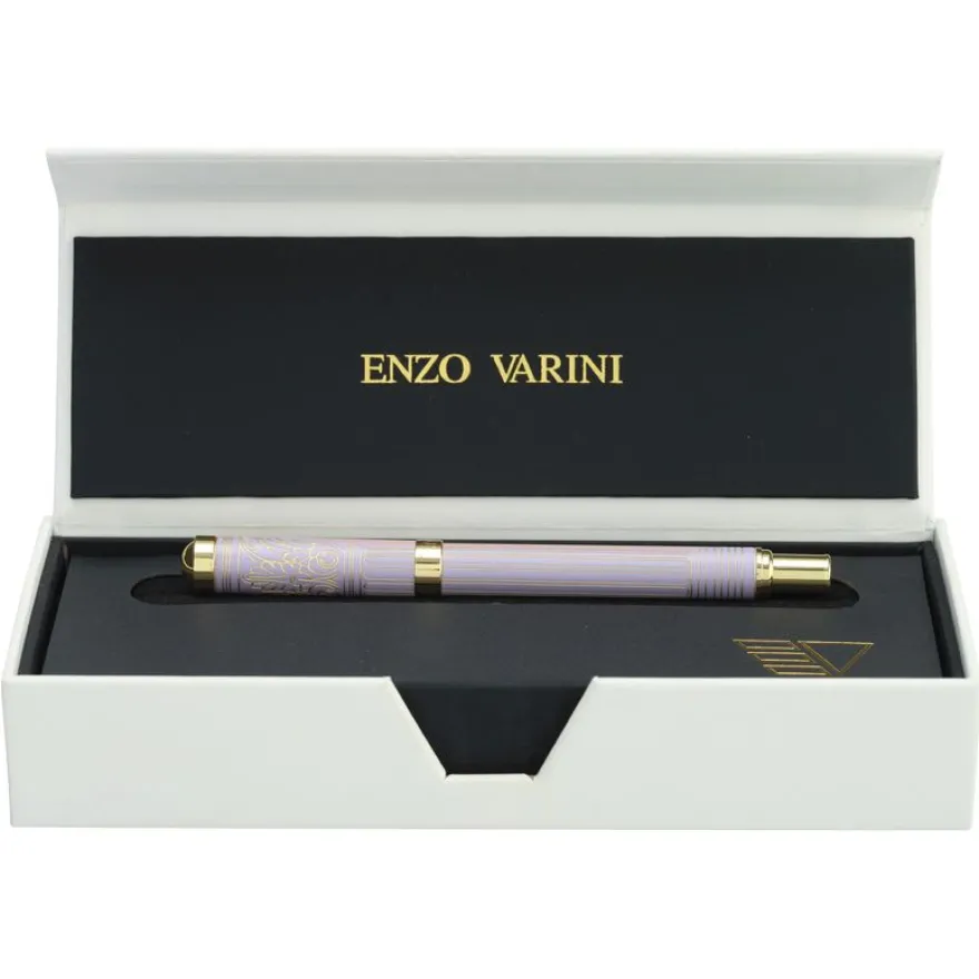 Plume ENZO VARINI "Palazzo Greek Colonnes" coloris rose & violet