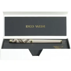 Plume ENZO VARINI "Taormina XL Bugs" motifs libellules coloris gris