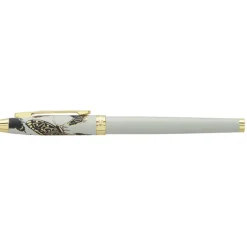 Plume ENZO VARINI "Taormina XL Bugs" motifs papillons coloris gris clair