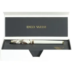 Plume ENZO VARINI "Taormina XL Bugs" motifs abeilles coloris blanc