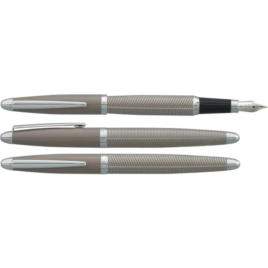 Plume HECHTER PARIS "Alliance Rayures" coloris gris