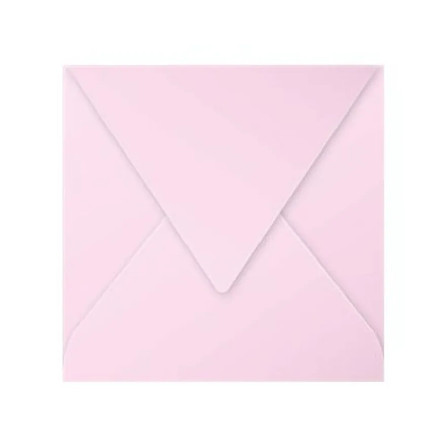 Pollen - Enveloppe - commercial - 165 x 165 mm - en pointe - côté ouvert - imprimable - rose dragée - pack de 20