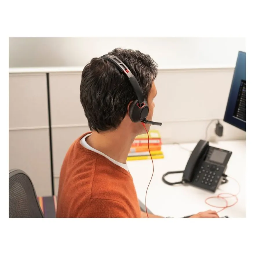Poly Blackwire 5220 - Casque filaire avec micro - USB-C, jack 3,5mm - noir