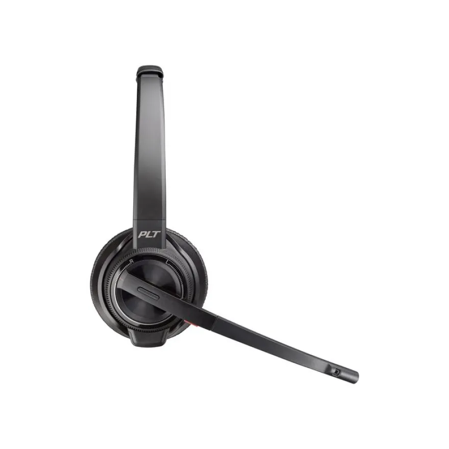 Poly Savi 8220 - Savi 8200 series - micro-casque - sur-oreille - DECT / Bluetooth - sans fil - USB-A via adaptateur Bluetooth - noir - certifié Zoom, certifié UC