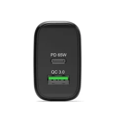 PORT Connect - Adaptateur secteur - GaN - 65 Watt - 2 connecteurs de sortie (USB type A, 24 pin USB-C) - Europe