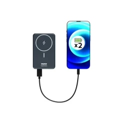 PORT Connect - Batterie de secours sans fil - 10000 mAh - 2 connecteurs de sortie (USB type A, 24 pin USB-C) - sur le câble : USB-A