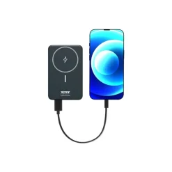 PORT Connect - Batterie de secours sans fil - 10000 mAh - 2 connecteurs de sortie (USB type A, 24 pin USB-C) - sur le câble : USB-A