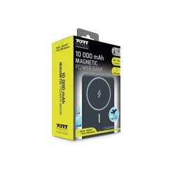 PORT Connect - Batterie de secours sans fil - 10000 mAh - 2 connecteurs de sortie (USB type A, 24 pin USB-C) - sur le câble : USB-A