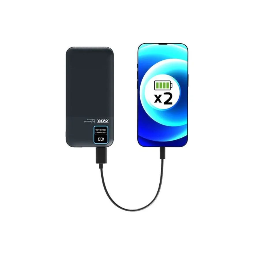 PORT Connect - Batterie de secours - 10000 mAh - 2 connecteurs de sortie (2 x USB) - sur le câble : USB-A