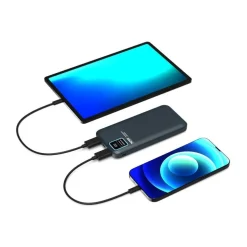PORT Connect - Batterie de secours - 10000 mAh - 2 connecteurs de sortie (2 x USB) - sur le câble : USB-A