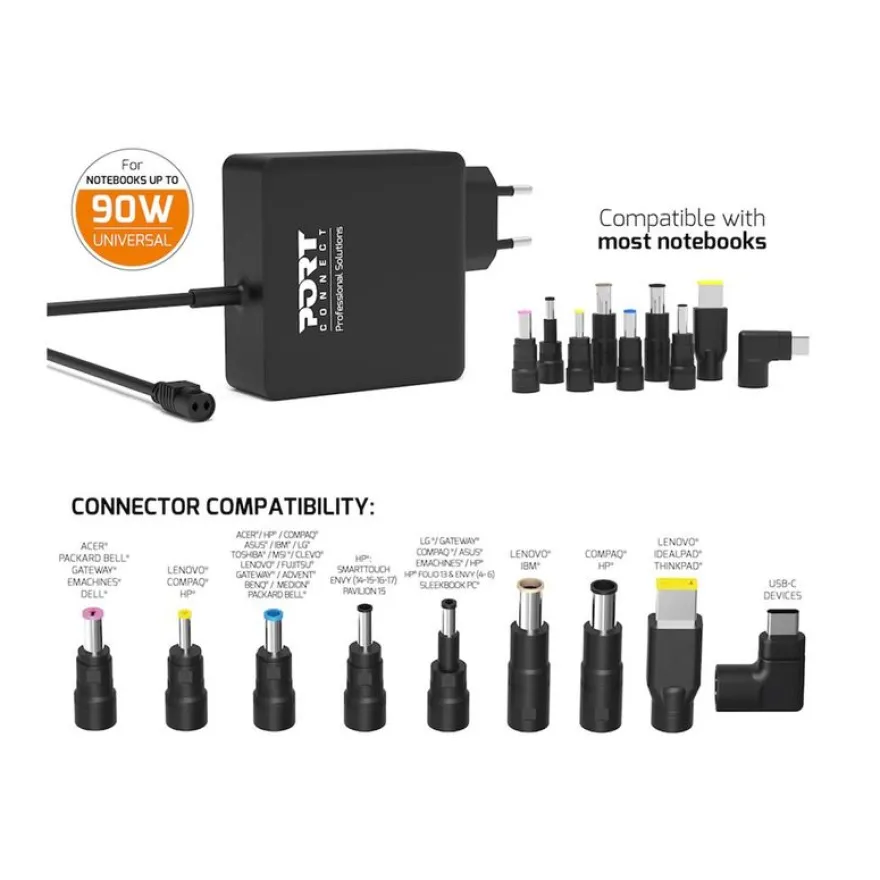 PORT Connect - Chargeur secteur universel - 90 Watt