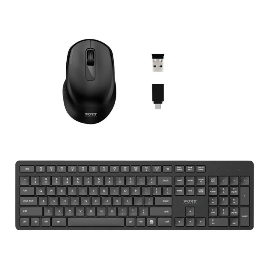 PORT Connect - Ensemble clavier et souris sans fil - Azerty