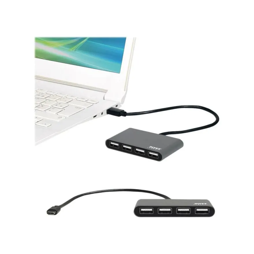 PORT Connect - Hub 4 ports USB 2.0 Type C
