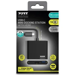 PORT Connect - mini station d'accueil USB-C pour PC et Mac - HDMI, USB 3.0