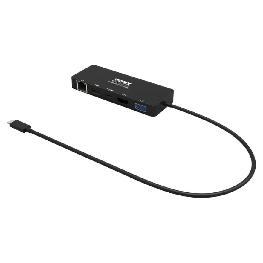 PORT Connect - station d'accueil USB-C de voyage pour PC et Mac- VGA, HDMI