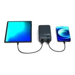 PORT Connect Enduring - Batterie de secours - 20000 mAh - 2 connecteurs de sortie (2 x USB) - sur le câble : USB-A