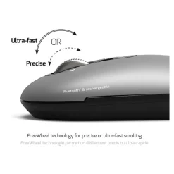 PORT Connect Professional PURE - Souris sans fil - rechargeable - 4 boutons - gris