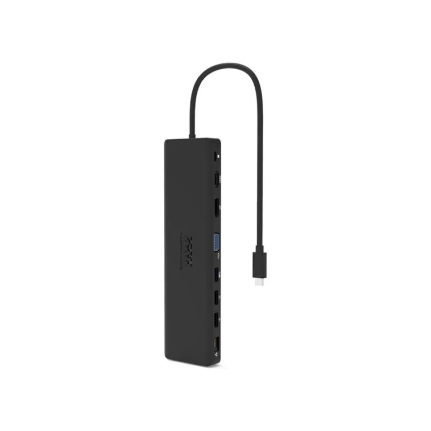 PORT connect TRIPLE SCREEN TRAVEL - Station d'accueil - USB-C 3.1 Gen 2 - DP, HDMI, VGA - 1GbE