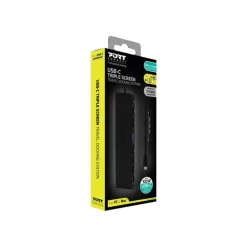 PORT connect TRIPLE SCREEN TRAVEL - Station d'accueil - USB-C 3.1 Gen 2 - DP, HDMI, VGA - 1GbE