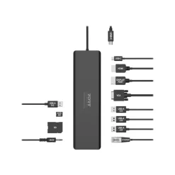 PORT connect TRIPLE SCREEN TRAVEL - Station d'accueil - USB-C 3.1 Gen 2 - DP, HDMI, VGA - 1GbE