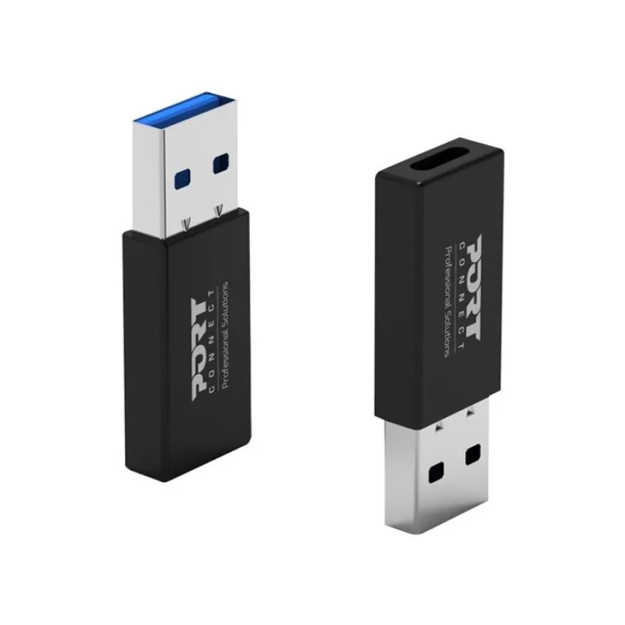 PORT Designs - Adaptateur USB - USB type A (M) pour 24 pin USB-C (F) - USB 3.1 Gen 1 (pack de 2)