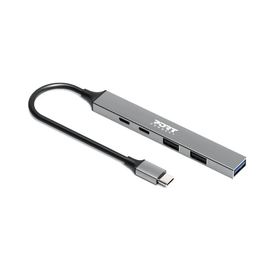 PORT Designs - Hub 4 ports USB-A + 1 X USB-C