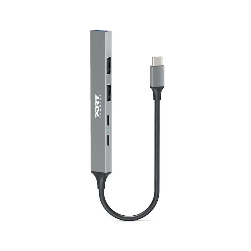 PORT Designs - Hub 4 ports USB-A + 1 X USB-C